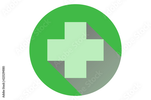 Icono verde de cruz de una farmacia.