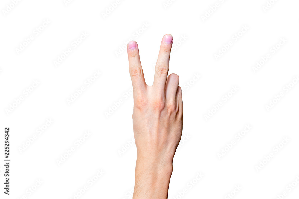 Male hand gesture and sign collection isolated over white background Male hand gesture and sign collection isolated over white background