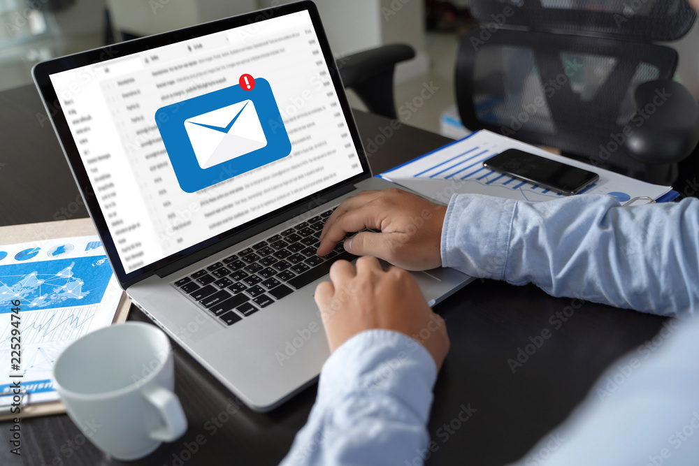 Mail Communication Connection message to mailing contacts phone Global Letters Concept