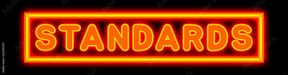 Standards - glowing text on black background Standards - glowing text on black background