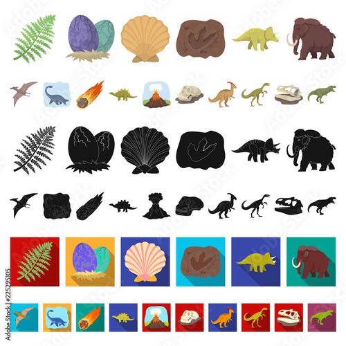 Different dinosaurs cartoon icons in set collection for design. Prehistoric animal vector symbol stock web illustration.