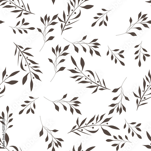 Floral bouquet vector pattern with small flowers and leaves