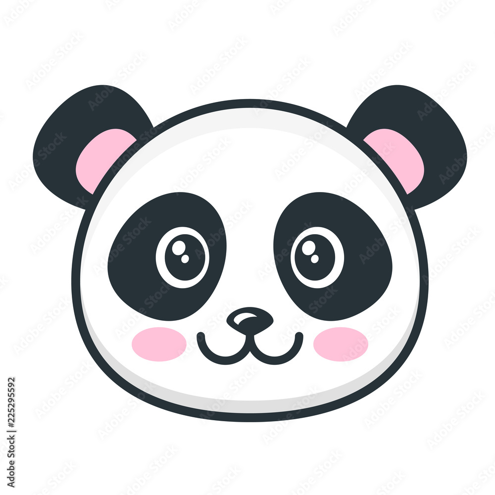 Cute panda face isolated on white background Cute panda face isolated on white background
