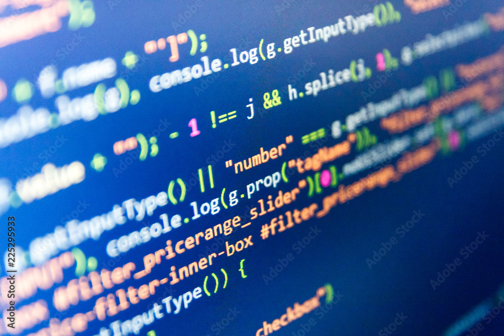 Computer Code Data Website HTML Code On The Laptop Display Closeup 