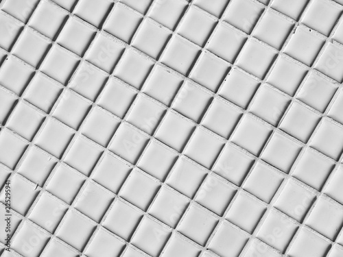 White Mosaic Tiles abstract background and texture closeup
