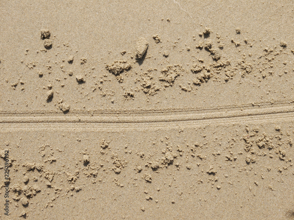 Texture of wheel track on the sand Texture of wheel track on the sand