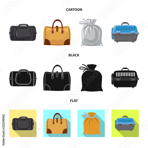 Vector illustration of suitcase and baggage logo. Collection of suitcase and journey stock symbol for web.