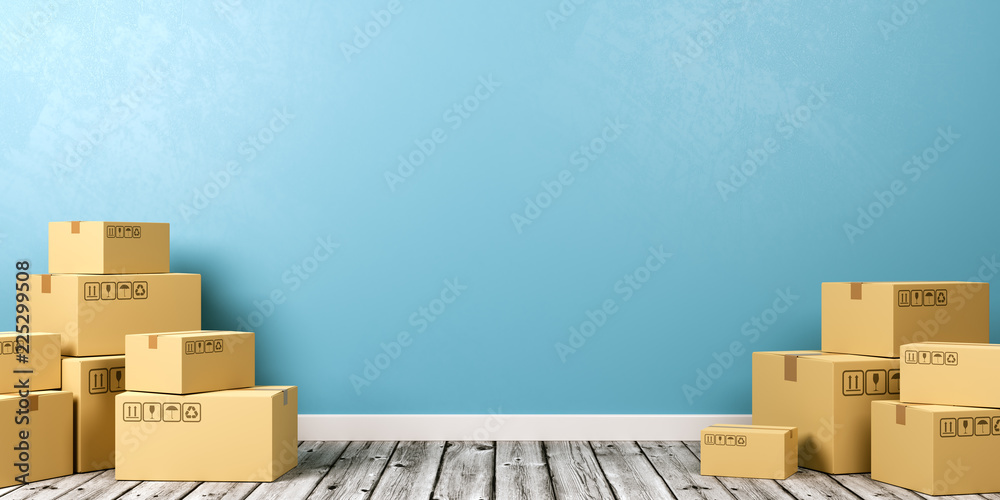 Cardboard Boxes on Wooden Floor