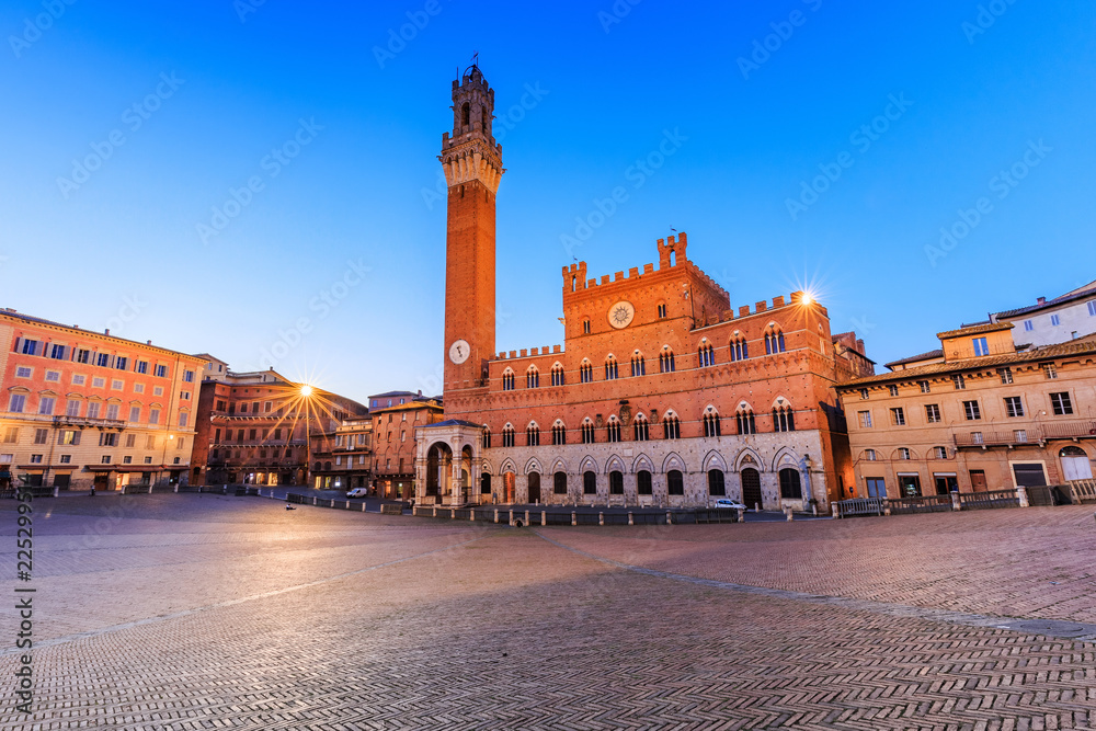 Siena, Italy. Palazzo Publico and Piazza del Campo.