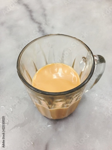 Teh C, a hot milk tea beverage which can be commonly found in restaurants, outdoor stalls and kopi tiams within the Southeast Asian countries of Brunei, Malaysia and Singapore.