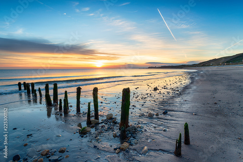 Stunning Sunrise over Sandsend Beach photo