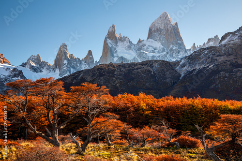 Beautiful autumn view Fitz Roy mountain. Patagonia, Argentina