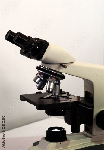 closeup of a microscope