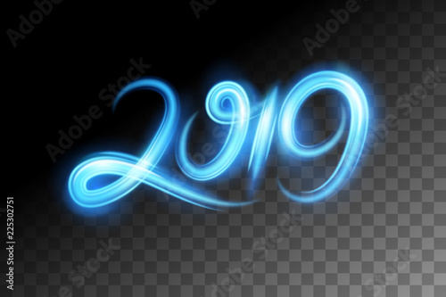 Motion effect to 2019 happy new year