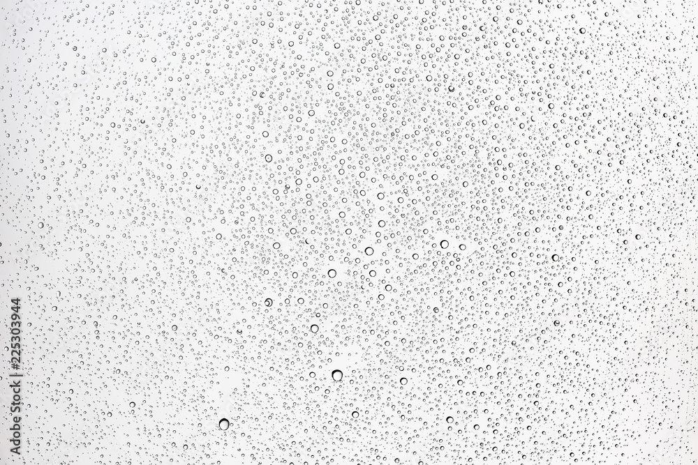 white isolated background water drops on the glass / wet window glass