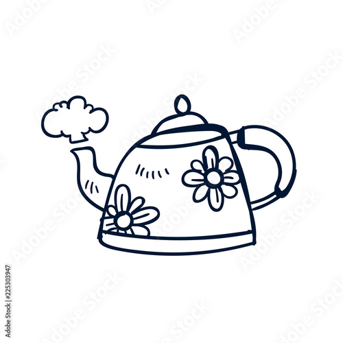 tea pot doodle vector