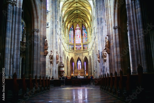 interior of the Catholic Cathedral in Prague / cathedral in the czech republic, inside the church, the Catholic interior