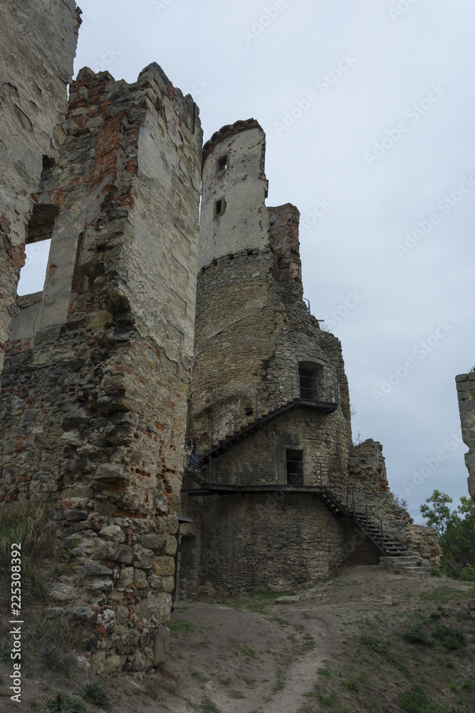 Look at ruins of castle. Castle 