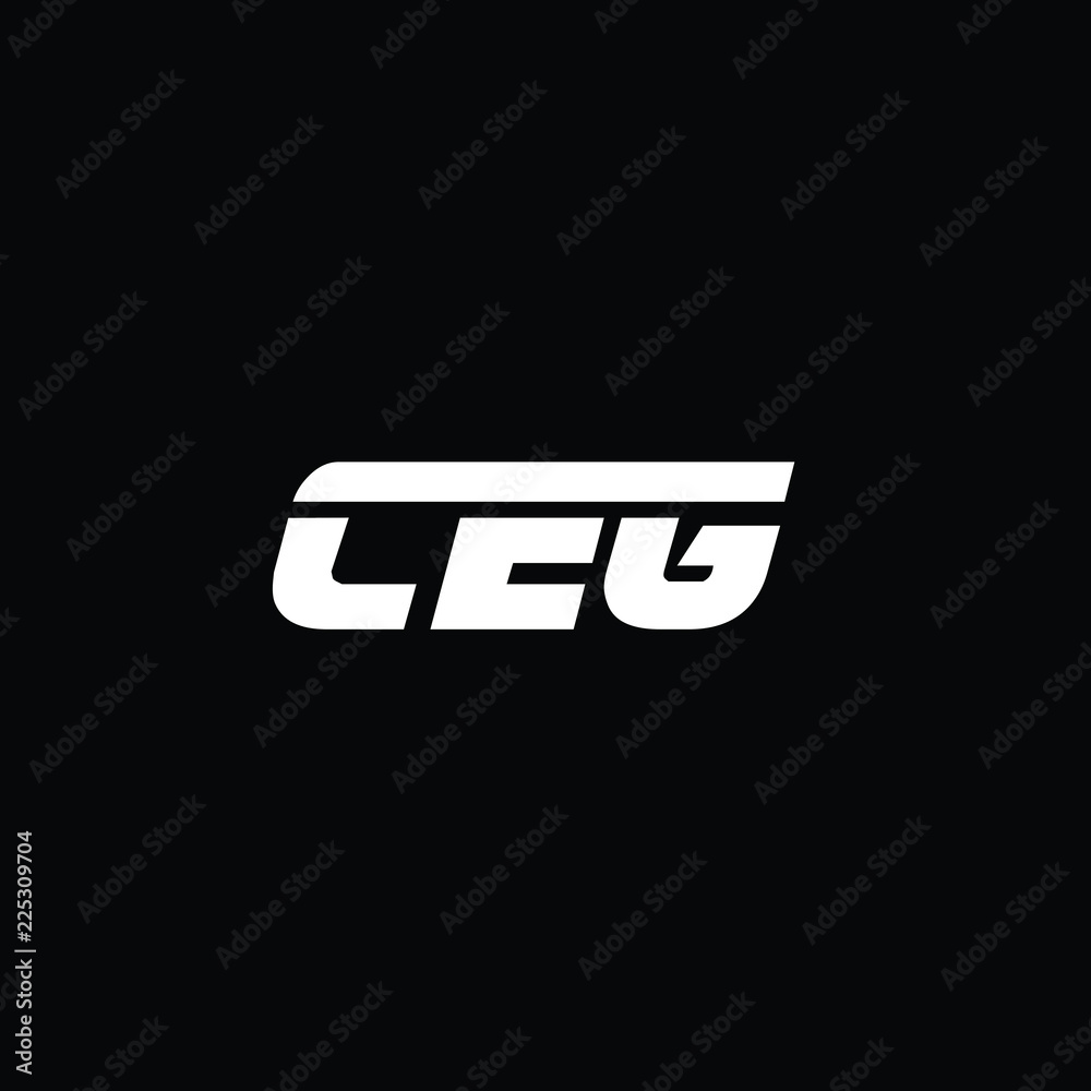 Minimal Letters CEG Logo Design - obrazy, fototapety, plakaty 