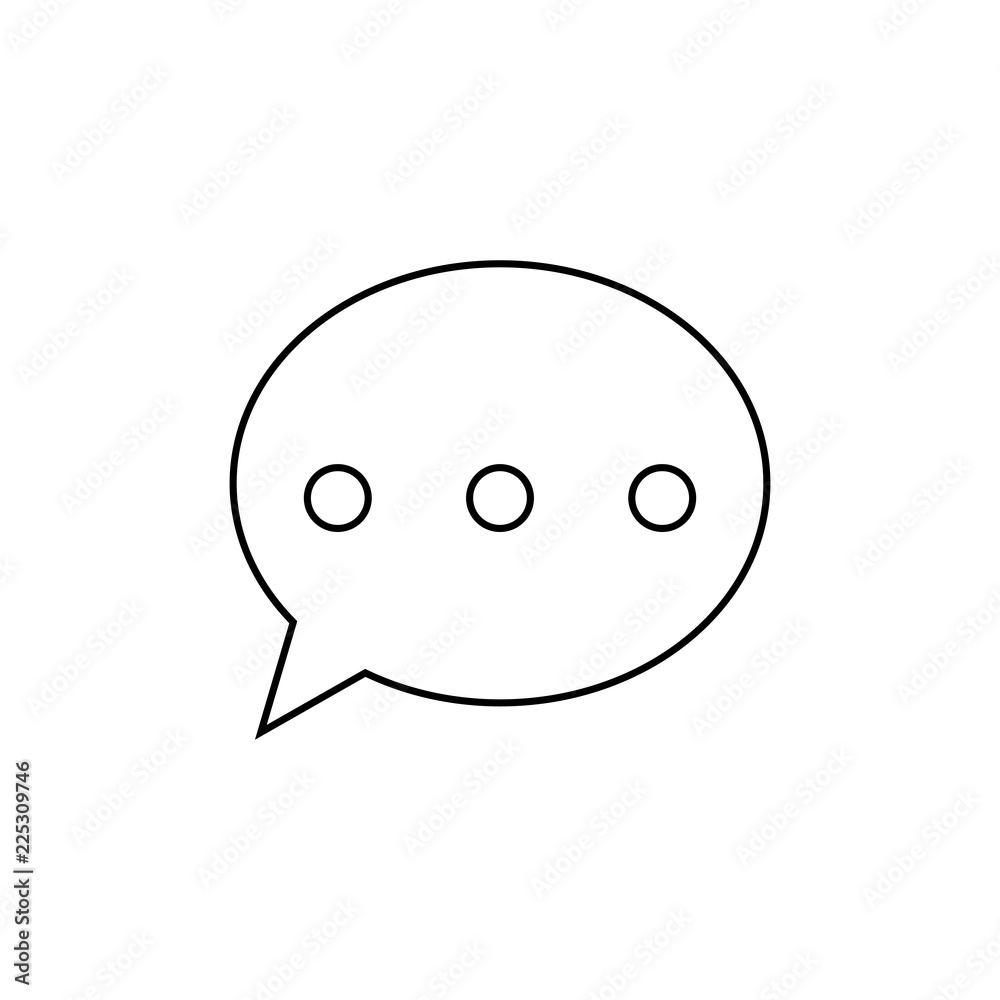 Speech, bubble, dialog box line icon on white background. Thin line sign for design logo. Outline pictogram on white background Speech, bubble, dialog box line icon on white background. Thin line sign for design logo. Outline pictogram on white background