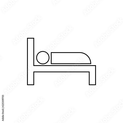 bed icon vector icon. Simple element illustration. Man on bed symbol design. Can be used for web and mobile.