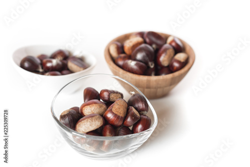 Three bowls of chestnuts 