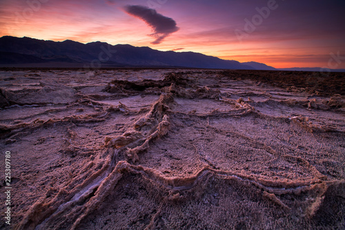 Sunrise at Badwater basin, Death Valley, California, USA.