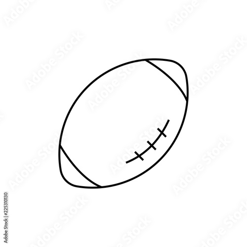 Rugby ball outline icon, modern minimal flat design style. American football vector illustration, symbol. Thin line sign for design logo. Outline pictogram on white background