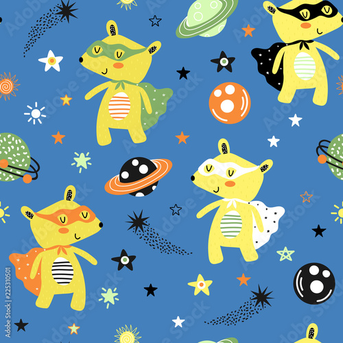 Seamless pattern with bears heroes © rosypatterns
