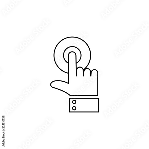 Hand cursor line click. Outline Vector Icon Isolated on White Background. Trendy flat ui sign design, graphic pictogram. Logo illustration. Eps10.