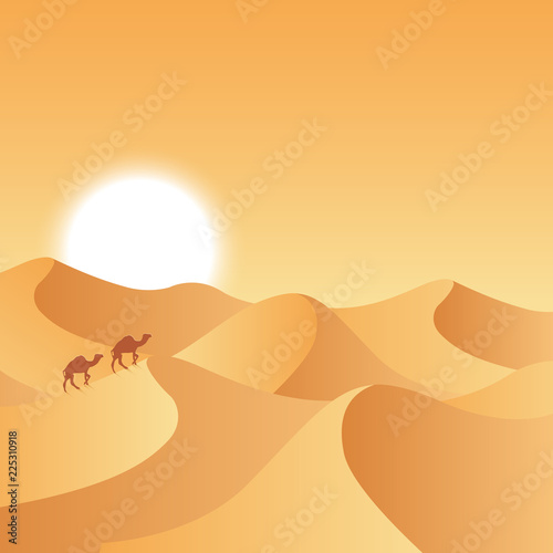 Desert dunes sunset landscape