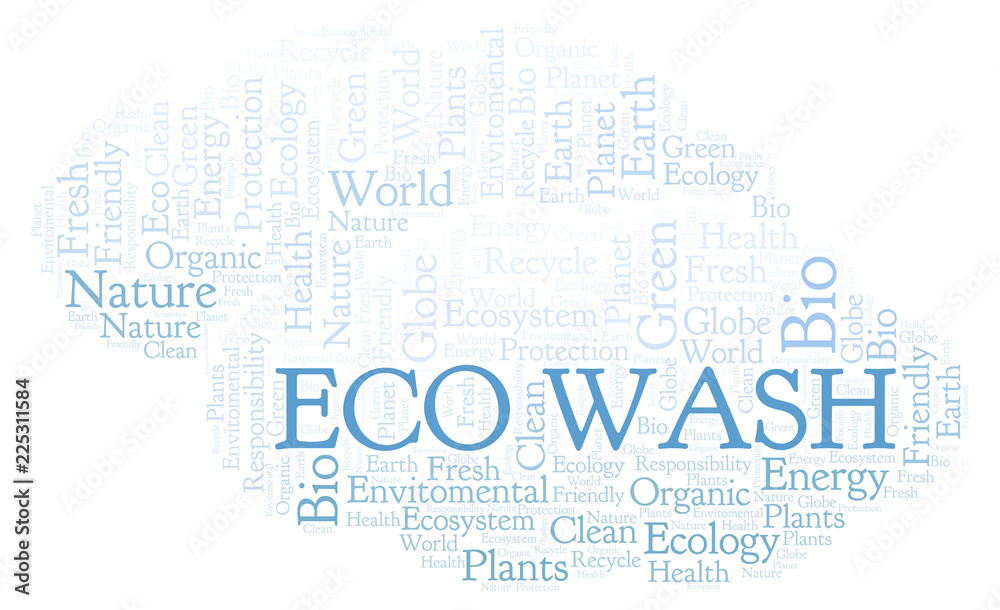 Fototapeta premium Eco Wash word cloud.