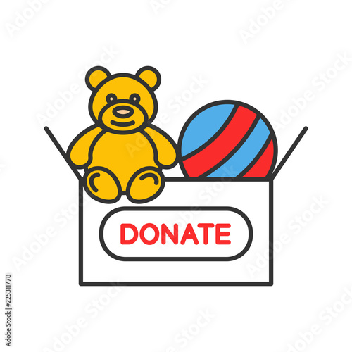 Toys donating color icon