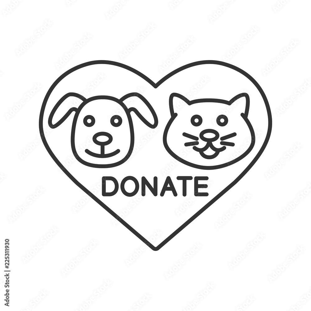 Fototapeta Donation for pets linear icon