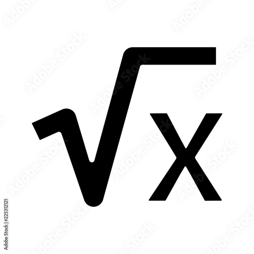 Square root of x glyph icon