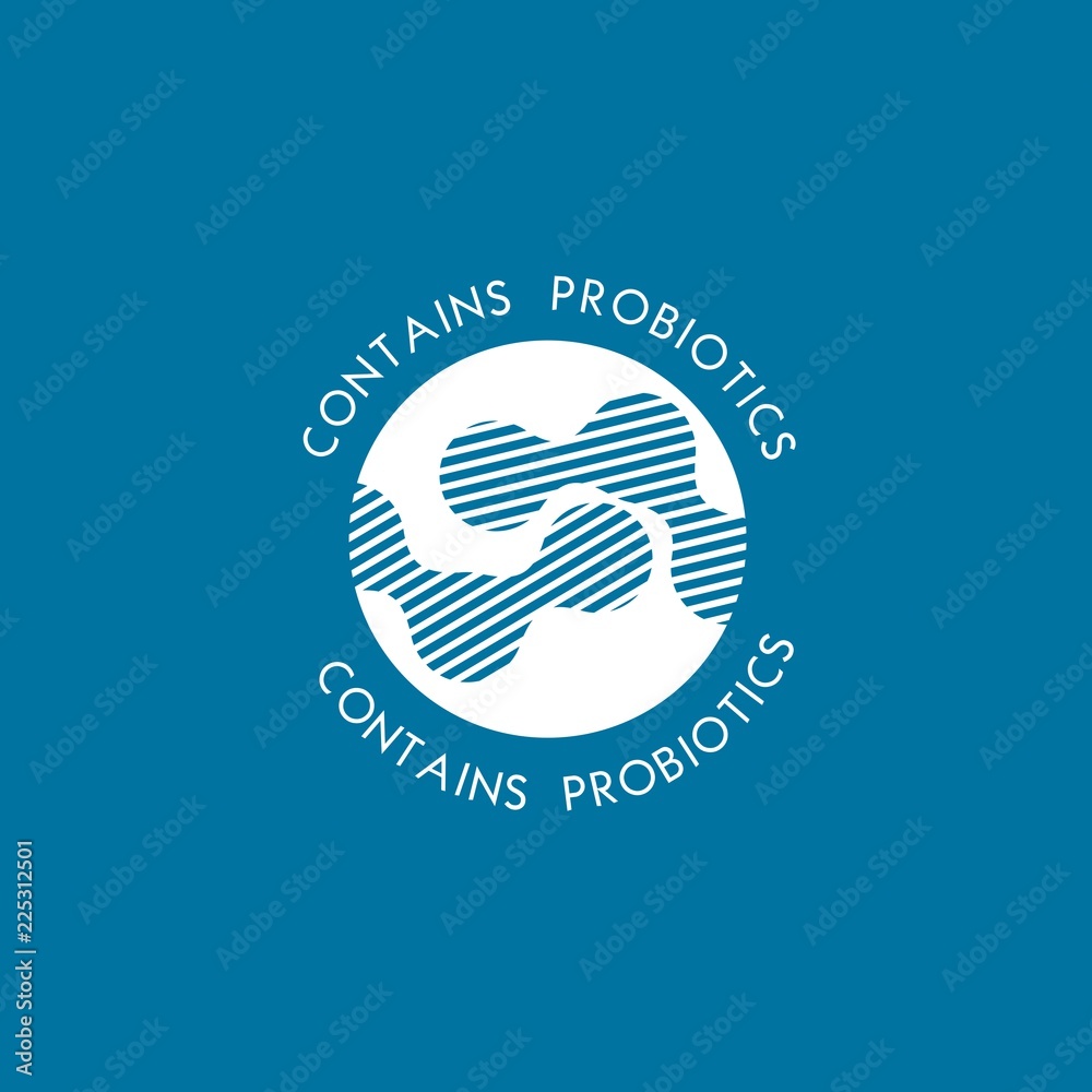 Probiotics logo. Bacteria logo. Concept of healthy nutrition ingredient for therapeutic purposes. Simple flat style trend modern logotype graphic design isolated Probiotics logo. Bacteria logo. Concept of healthy nutrition ingredient for therapeutic purposes. Simple flat style trend modern logotype graphic design isolated