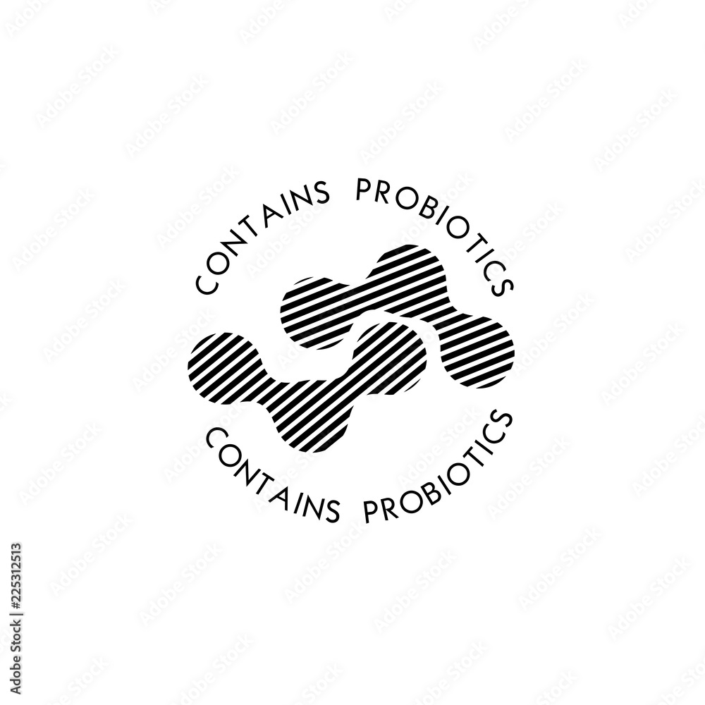 Probiotics logo. Bacteria logo. Concept of healthy nutrition ingredient for therapeutic purposes. Simple flat style trend modern logotype graphic design isolated Probiotics logo. Bacteria logo. Concept of healthy nutrition ingredient for therapeutic purposes. Simple flat style trend modern logotype graphic design isolated