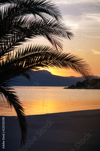 Fototapeta Naklejka Na Ścianę i Meble -  Tropical sunset background 
