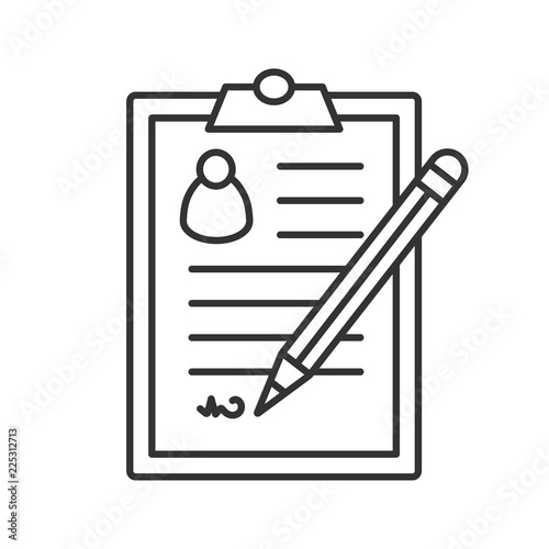 Signed document linear icon