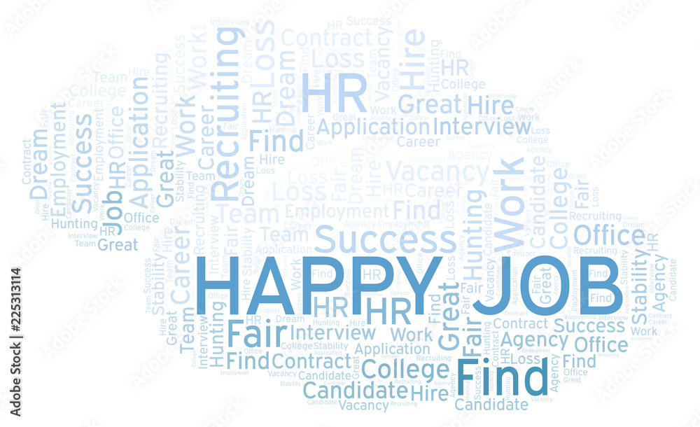 Happy Job word cloud. Happy Job word cloud.