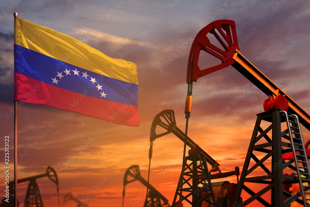 Venezuela oil industry concept. Industrial illustration - Venezuela ...