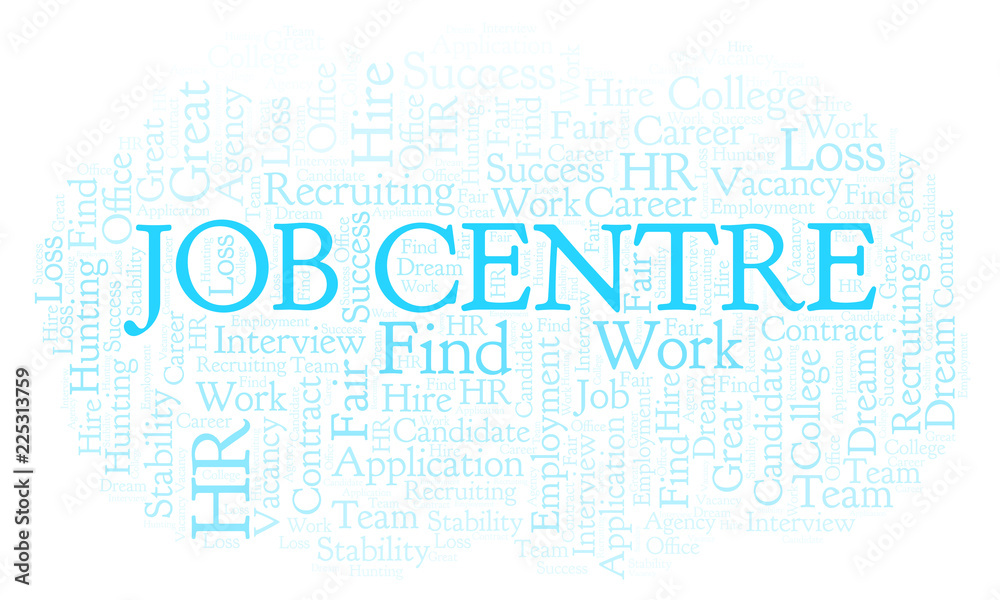 Fototapeta premium Job Centre word cloud.