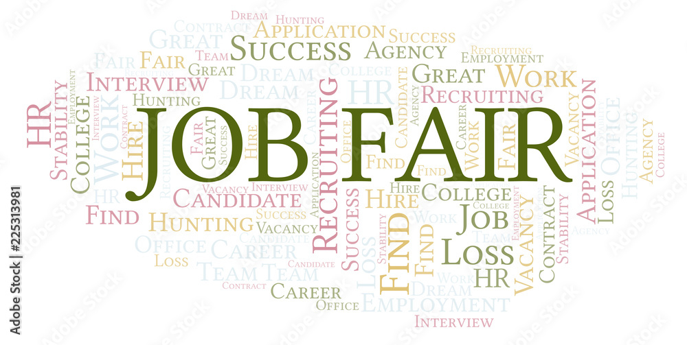 Fototapeta premium Job Fair word cloud.