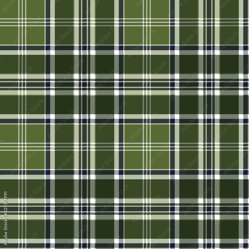 Obraz premium Green checkered plaid seamless fabric texture