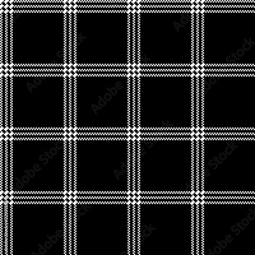 Black white check fabric texture simple seamless pattern