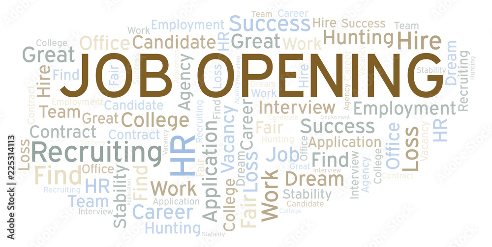 Fototapeta premium Job Opening word cloud.