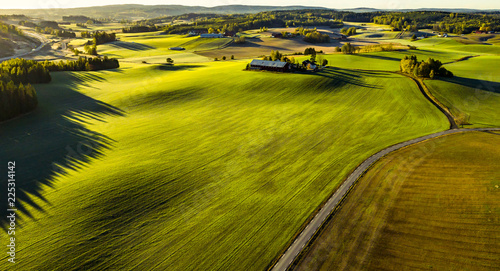 Farmland in sunrise - green mighty 