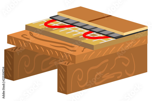 Timber floor structure in cut poster text