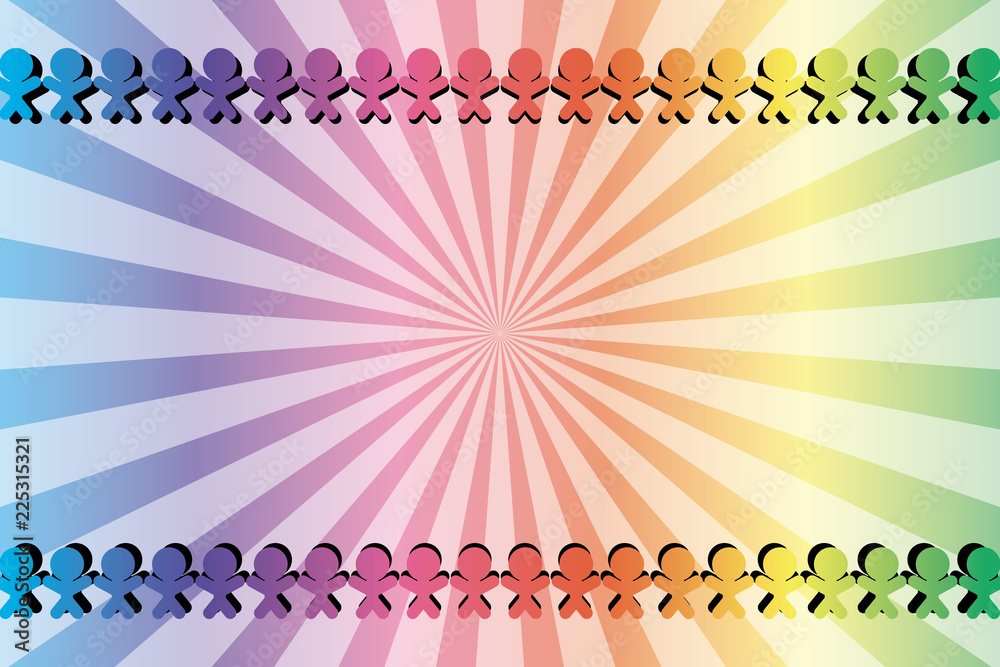 Background Wallpaper Vector Illustration Design Art Free Freesize Charge Free Effect Line Concentration Line Manga Comic Speed Line 背景素材 集中線 放射 地域ボランティア 助け合い 仲良し 友達 チームプレイ チームワーク 楽しい Stock Vector Adobe