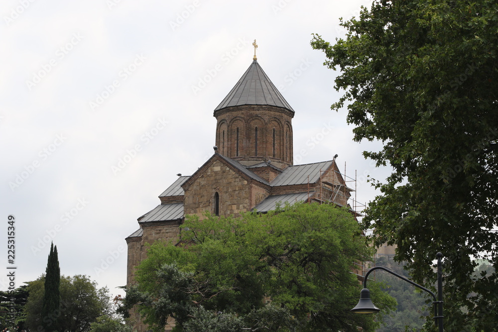 Old christian church Metekhi in Tbilisi city Old christian church Metekhi in Tbilisi city